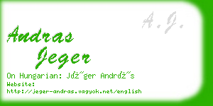 andras jeger business card